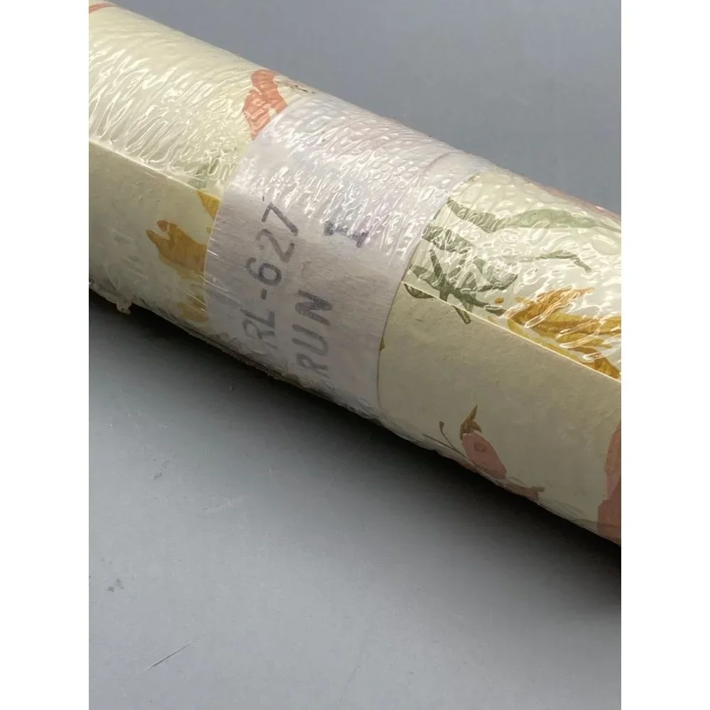 Authentic NOS Vintage Wallpaper Border, Yellow Wildflowers in Pink Bow Bouquet